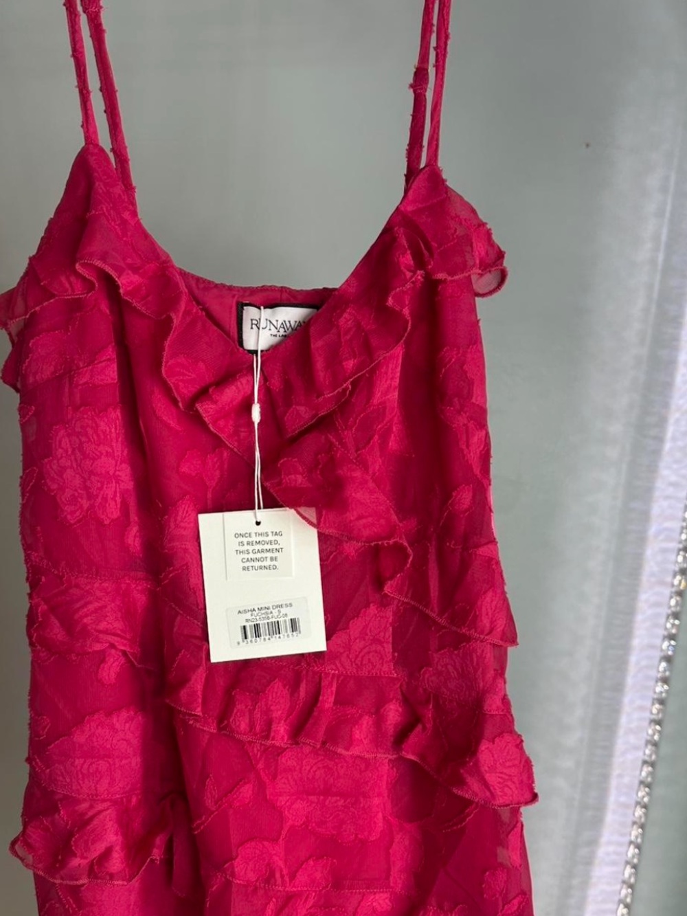 Runaway the Label 
Aisha Mini Pink Fuchsia Ruffled Dress